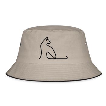 Cat 02 - Bucket Hat - khaki/black - Front