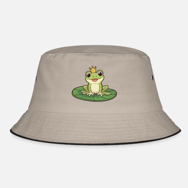 Froschkönig auf einer Seerose - Bucket Hat - Khaki/Schwarz