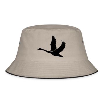 Swan with huge wings - Bucket Hat - khaki/black - Front