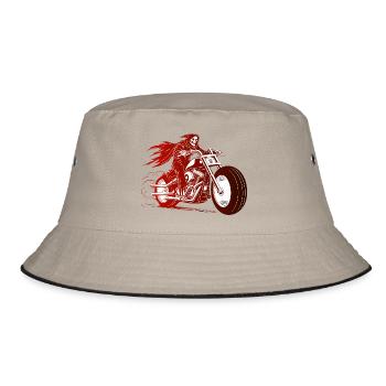 RIDER'S SKULL - Bucket Hat - khaki/black - Front
