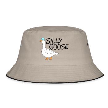 silly goose with funny hat - Bucket Hat - khaki/black - Front