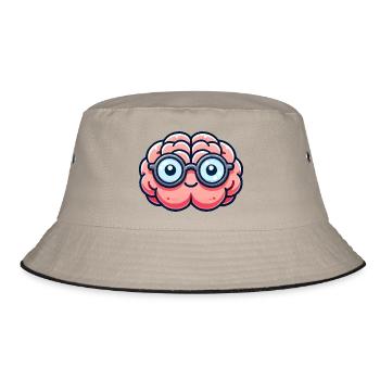 brain comic nerd - Bucket Hat - khaki/black - Front