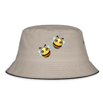 Biene Comic - Bucket Hat - Khaki/Schwarz - Vorne