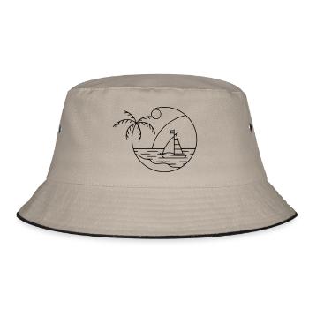 Segelboot Segeltörn Segelcrew Segeln Meer Sonne - Bucket Hat - Khaki/Schwarz - Vorne