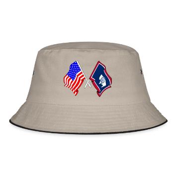 Drapeau des États-Unis et de l’État du Wyoming franchi - Bob - kaki/noir - Devant