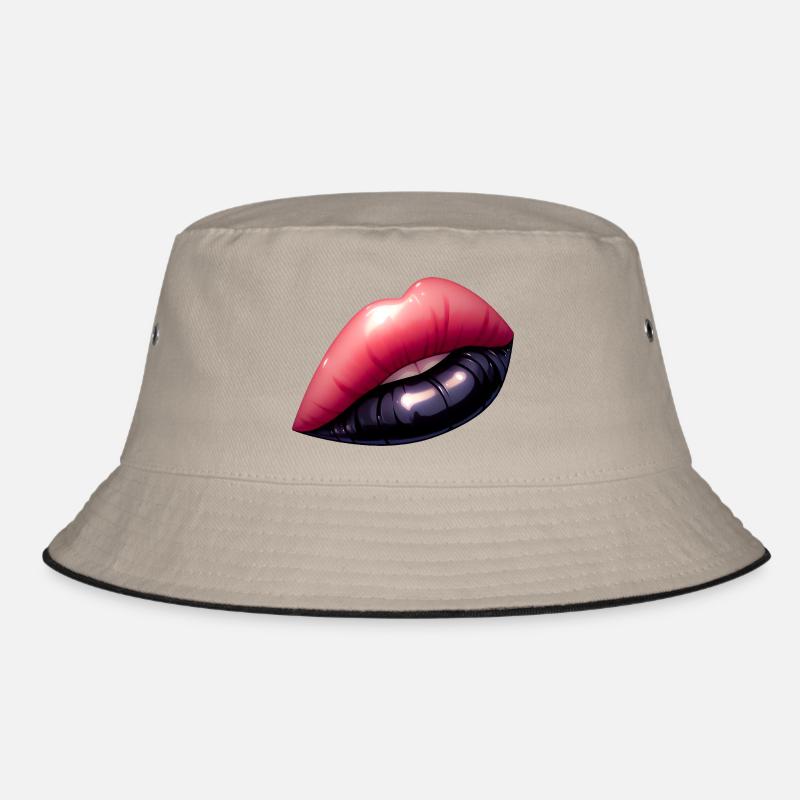 Black lips, mesmerizing charm. Bucket Hat