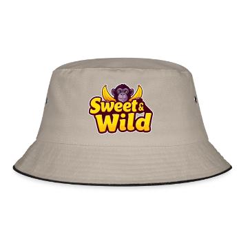 Süß und Wild - Bucket Hat - Khaki/Schwarz - Vorne