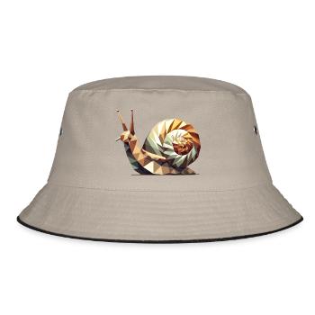 Escargot géométrique – Art Low-Poly stylisé - Bob - kaki/noir - Devant