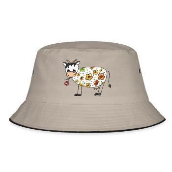 Kuh - Bucket Hat - Khaki/Schwarz - Vorne