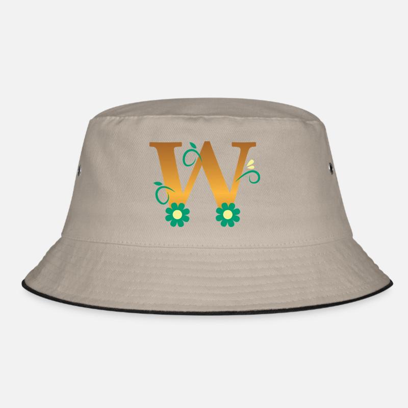 W - Bucket Hat - Khaki/Schwarz