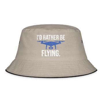 Drone pilot I would rather fly - Bucket Hat - khaki/black - Front
