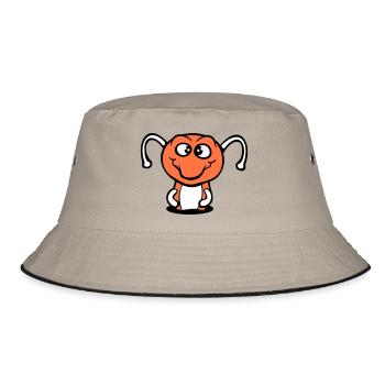 caterpillar ground hole sweet lovely smiles happy comic - Bucket Hat - khaki/black - Front
