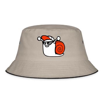 Snail Sunglasses Cute Cute Happy Cool - Bucket Hat - khaki/black - Front