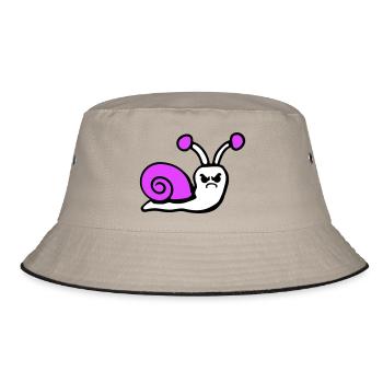 Snail angry angry angry unhappy upset - Bucket Hat - khaki/black - Front