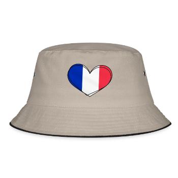 Cœur Tricolore France - Bucket Hat - khaki/black - Front