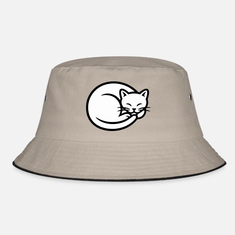Sleepy Cat Silhouette Bucket Hat