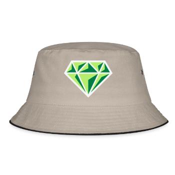 Diamond (Gemstone Brilliant Symbol / NEG Gre 3C) - Bucket Hat - khaki/black - Front