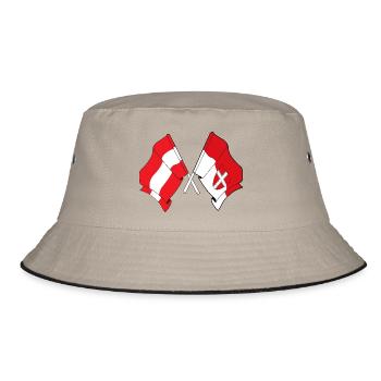 Austria & Wien Crossed Flags - Bucket Hat - khaki/black - Front