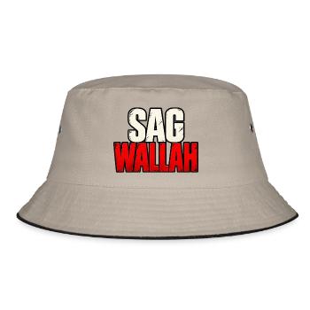 Sag Wallah – Lustiger Statement Spruch - Bucket Hat - Khaki/Schwarz - Vorne