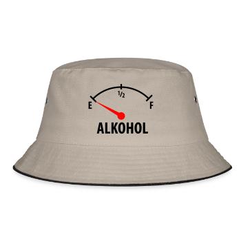 Alkohol Tacho - nüchtern - Bucket Hat - Khaki/Schwarz - Vorne