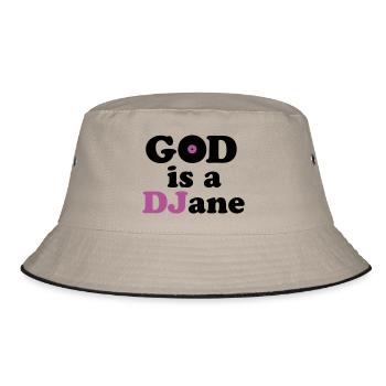 God is a DJane - Bucket Hat - Khaki/Schwarz - Vorne