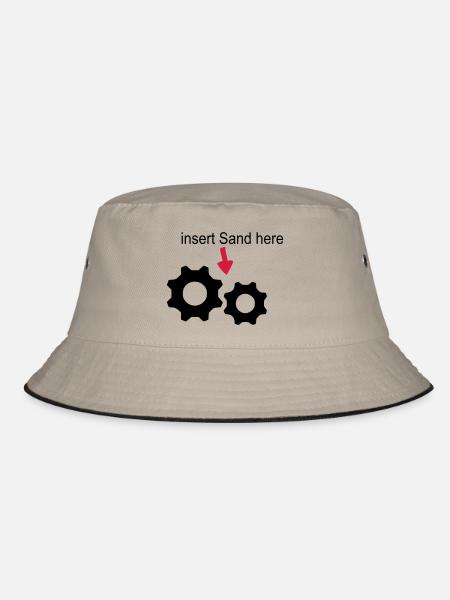 Sand im Getriebe - Bucket Hat - Khaki/Schwarz - Vorne
