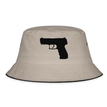 gun2 - Bucket Hat - Khaki/Schwarz - Vorne