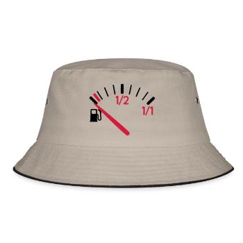 Der Tank ist leer. - Bucket Hat - Khaki/Schwarz - Vorne