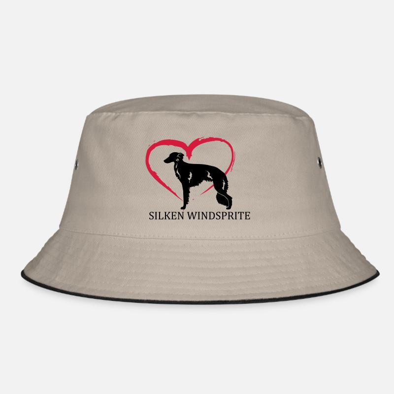 Silken Windsprite Herz - Bucket Hat - Khaki/Schwarz
