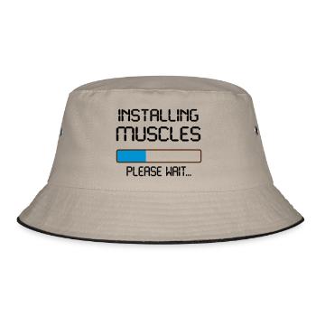 installing muscles - Bucket Hat - Khaki/Schwarz - Vorne