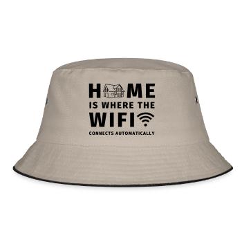 Home is where the WIFI connects automatically - Bucket Hat - khaki/black - Front