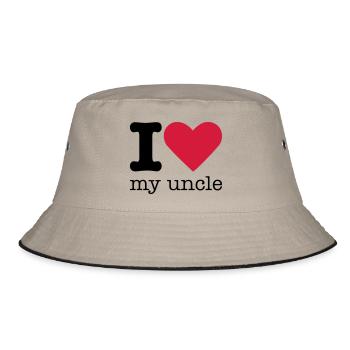 I Love My Uncle - Bucket Hat - Khaki/Schwarz - Vorne