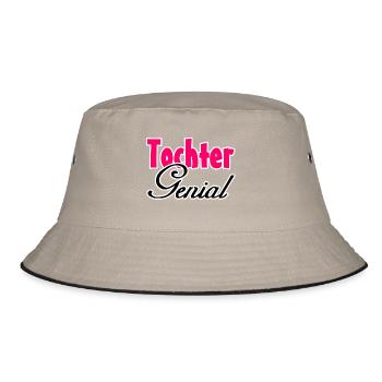 Tochter Genial Geschenk - Bucket Hat - Khaki/Schwarz - Vorne
