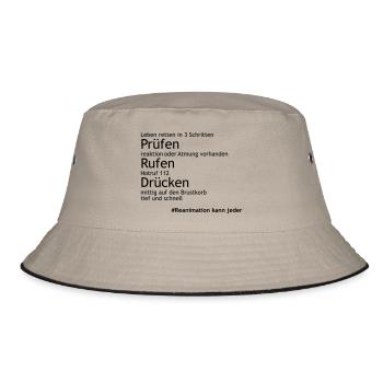 Reanimation_in_3Schritten - Bucket Hat - Khaki/Schwarz - Vorne