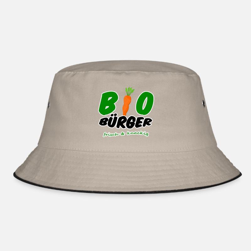 Bio Bürger vegan vegetarisch Spruch Geschenk - Bucket Hat - Khaki/Schwarz