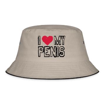 I LOVE MY PENIS! - Bucket Hat - khaki/black - Front