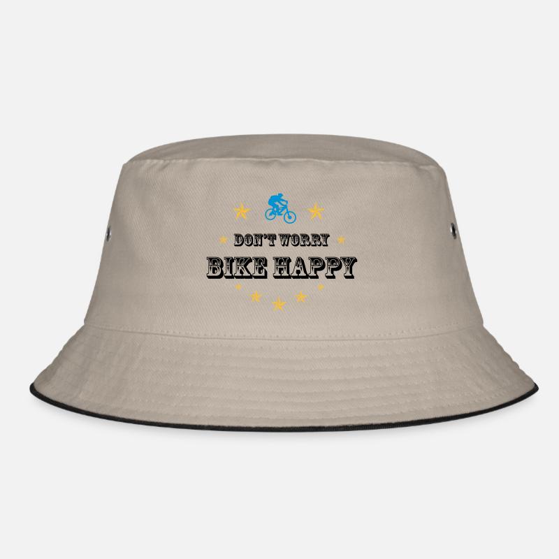 Don't worry bike happy - Bucket Hat - Khaki/Schwarz