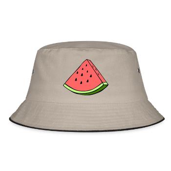 watermelon summer - Bucket Hat - Khaki/Schwarz - Vorne