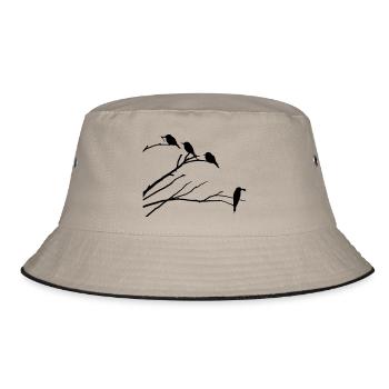 Birds on branch - Bucket Hat - khaki/black - Front