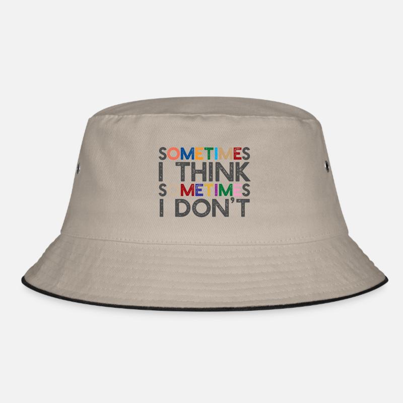 Manchmal denke ich, manchmal nicht - Bucket Hat - Khaki/Schwarz