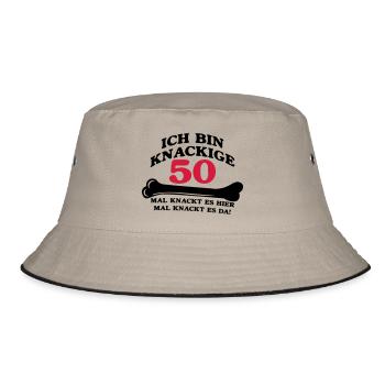 Geburtstag - Ich bin Knackige 50 - Bucket Hat - Khaki/Schwarz - Vorne