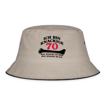Geburtstag - Ich bin Knackige 70 - Bucket Hat - Khaki/Schwarz - Vorne