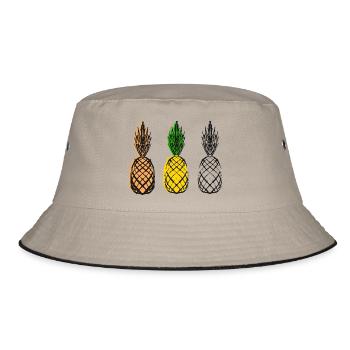 Ananas - Bucket Hat - Khaki/Schwarz - Vorne