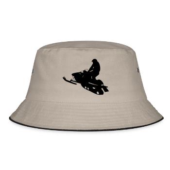 snowmobile snow cross x games racing sport - Bucket Hat - Khaki/Schwarz - Vorne