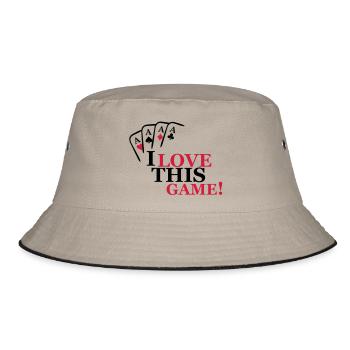 i love this game - Bucket Hat - khaki/black - Front