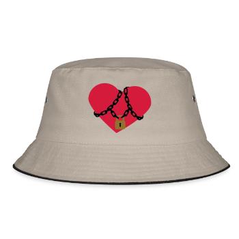 locked_heart - Bucket Hat - khaki/black - Front