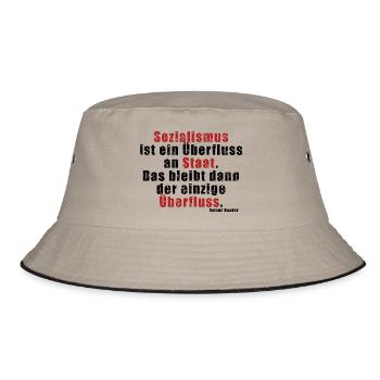 Überfluss an Staat Baader - Bucket Hat - Khaki/Schwarz - Vorne