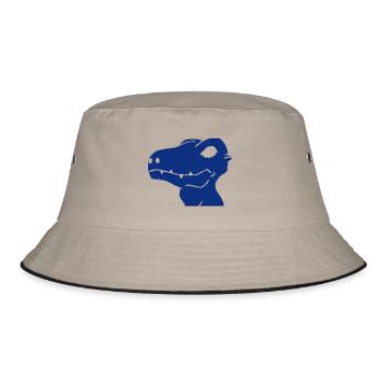 Dino in blue - Bucket Hat - khaki/black - Front
