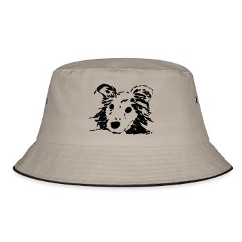 Hund, Liebhaber, Geschenk, Geschenkidee - Bucket Hat - Khaki/Schwarz - Vorne