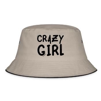 crazy girl - Bucket Hat - Khaki/Schwarz - Vorne